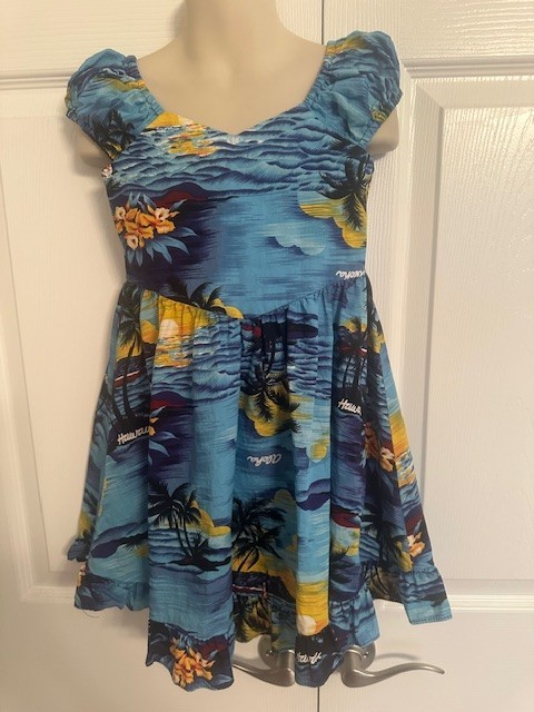 Royal Hawaiian Creations Girls Size 4 Blue Sleeveless Dress