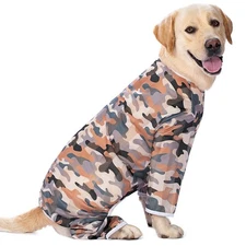 Dog Jumpsuit Surgery Recovery Suit Green Camouflage Anti Licking Shedding Contro