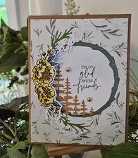 STAMPIN UP CARD KIT -  TREES I'M SO GLAD WE'RE FRIENDS -  Makes 4-Set #25.455