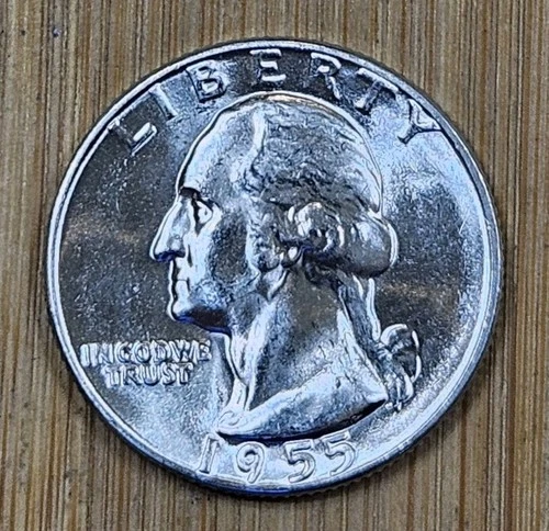 1955 P 25c Washington 90% Silver Quarter BU