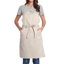 BIGHAS Adjustable Bib Apron with Pocket, Extra Long Ties, 18 Colors for Men  Wo