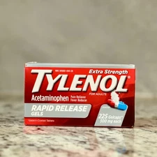 1 box-Tylenol Extra Strength Acetaminophen Rapid Release, 225ct*NEW-FREE ship*