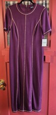 Donna Morgan Women's Classic Purple Short Sleeve Knit Maxi Dress Size 6 NWT