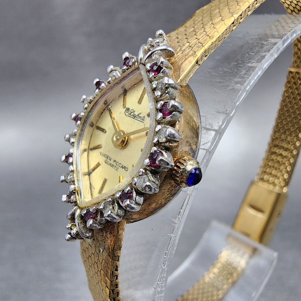 Lucien Piccard Dufonte Watch Women 14mm Champagne Dial Gold  display picture 2