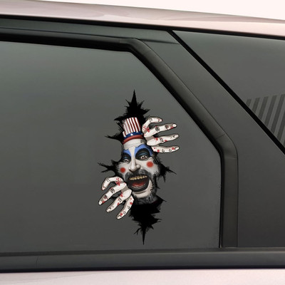 Halloween Horror Figures Peeking Sticker for Cars, 3D Classic Horror Movie Chara