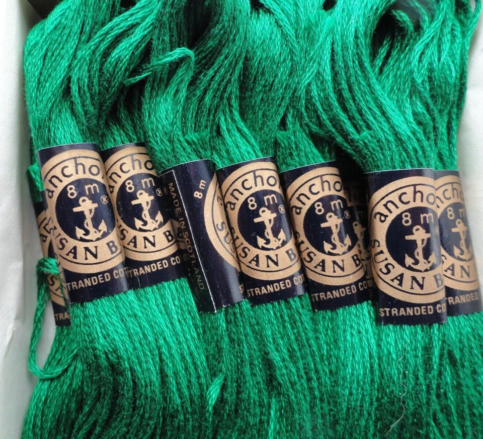 Susan Bates Anchor 6-Strand Embroidery Floss Green Lot of 15 Skeins Color 0229 - Image 4 of 4
