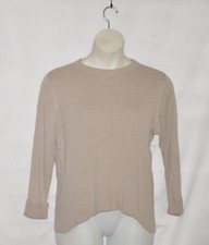 Joan Rivers 3/4 Sleeve Knit Sweater Size M Heather Beige