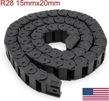 R28 15mm x 20mm InnerH*InnerW Black Plastic Wire Carrier Cable Drag Chain 1M HO