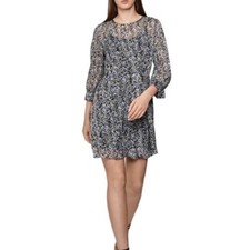 BNWT REISS CHARLOTTE BRUNOUT DITSY PRINT 3/4 SLEEVE DRESS SIZE 8 RRP �235.00