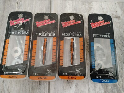 #ad Popular Mechanics MIXED LOT WEDGE ANCHORS amp; FLAT WASHERS 4 PKG BUNDLE USA $10.06