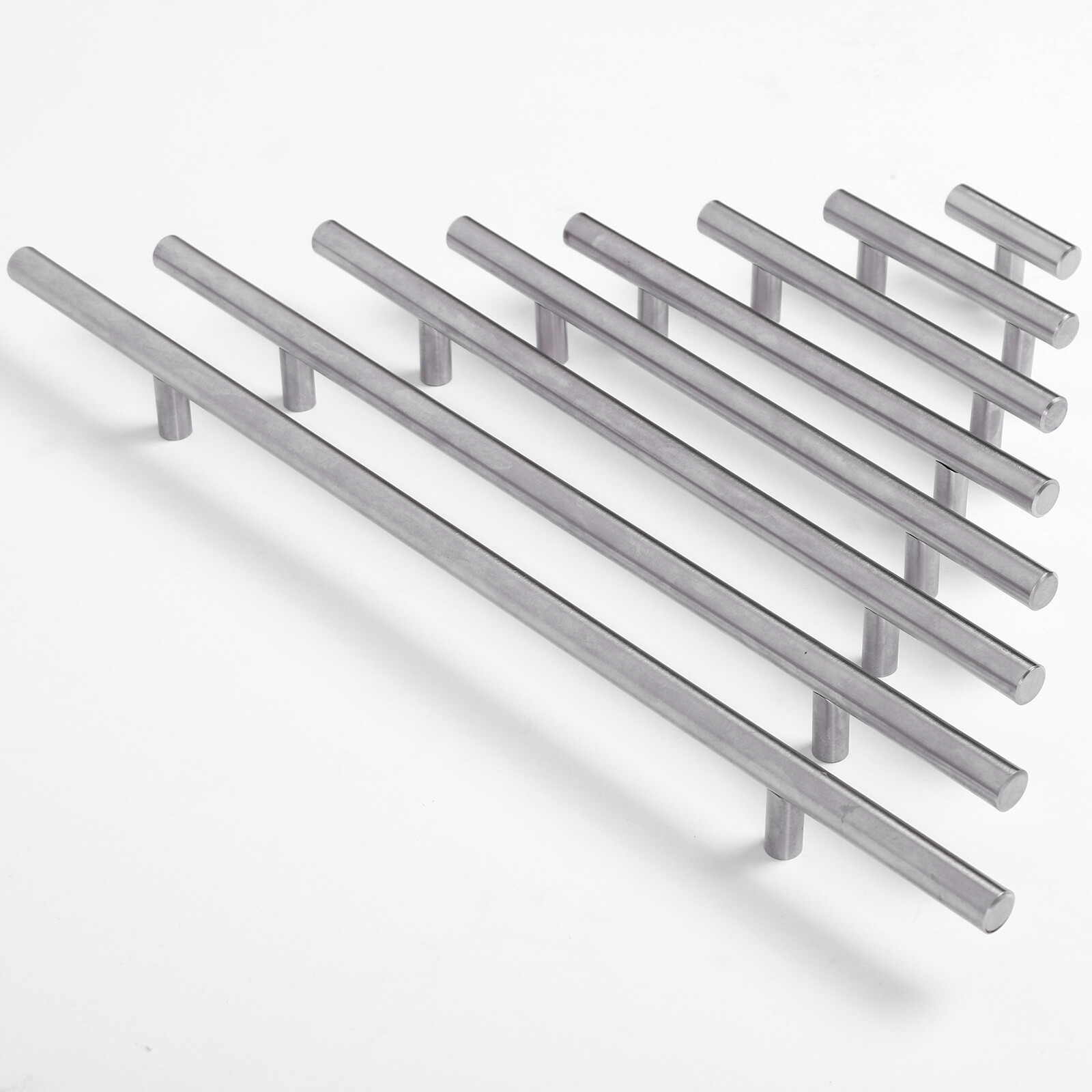 10Pack Brushed Nickel Kitchen Cabinet Pulls Stainless Steel Drawer T Bar Handles