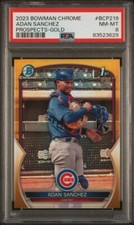 ADAN SANCHEZ 2023 BOWMAN CHROME GOLD REFRACTOR #45/50 PSA 8