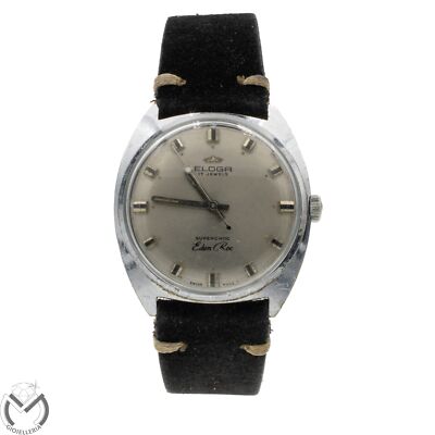 ELOGA Eden Roc Vintage Uhr Handaufzug FHF 96 Stahl Herren 258vv24