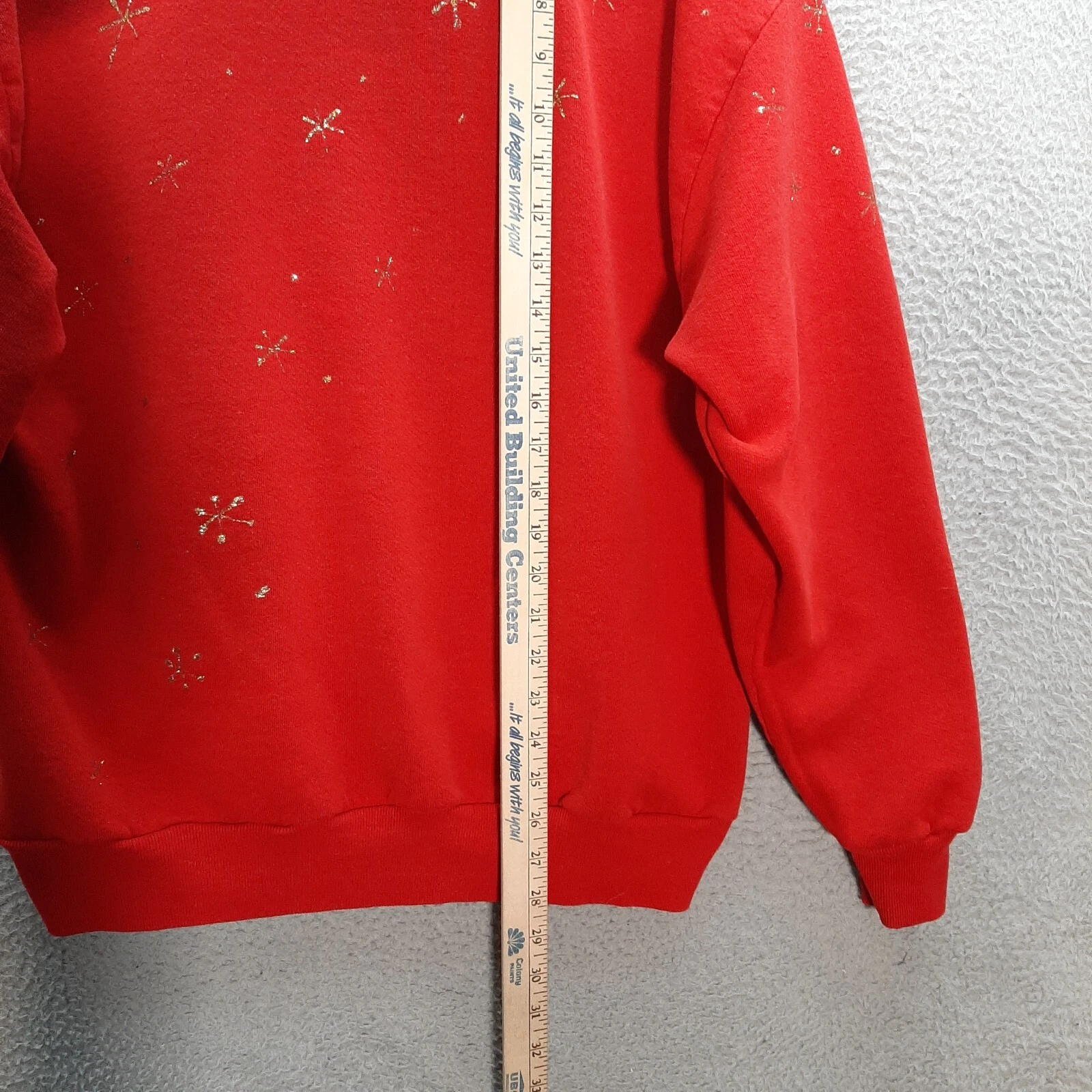 VETEMENTS Maglione Jerzees Vintage Adulto Extra Large Felpa Rossa Natale Vacanze Anni 90