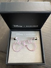 Disney X BaubleBar Mickey Mouse Silhouette Head Earrings Hoop Outline Pink NEW