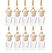 10 Pcs Empty Hanging Car Air Freshener Perfume Bottle Refillable Diffuser Bottle
