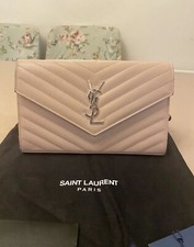 YSL Women's Matelasse Envelope Chain Bag  In Nude Rrp 1450