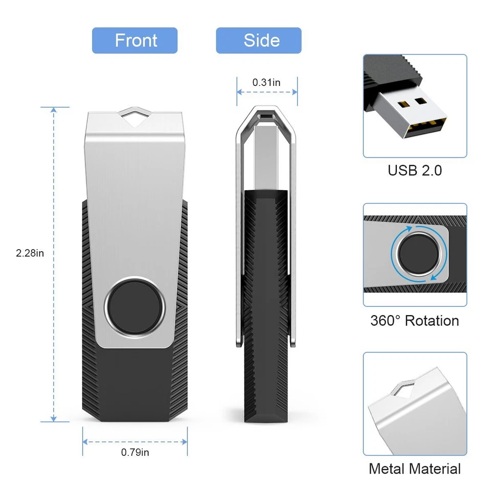 1/ 10/ 100pcs USB 2.0 2GB, 4GB ,8GB ,16GB ,32GB ,64GB 128GB USB Flash Drives Lot - Image 4 of 4