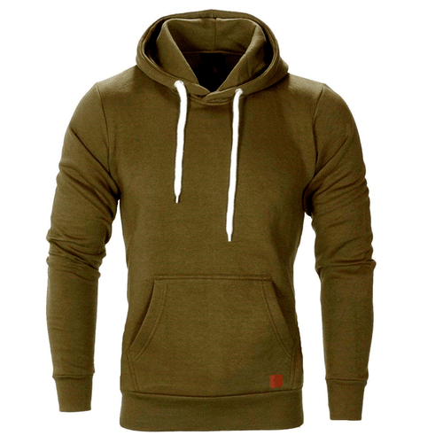 Maglione uomo sciolto tinta unita sport outdoor casual pile con cappuccio manica lunga - Foto 23 di 52