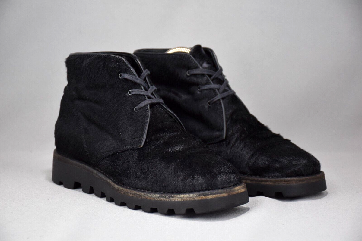 Prada Chukka Ankle Boots Upper Fur Black Womens Shoes 0701 Prada Chukka Ankle Boots Upper Fur Black Womens Shoes 0701