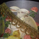 Gold metallic lace metal trim antique vintage loops swag design pillows 7/8" BTY