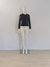 Iro Black Leather Wool Jacket Uk 6 Eu 34 Biker Zipped Panelled Brown Blend £795