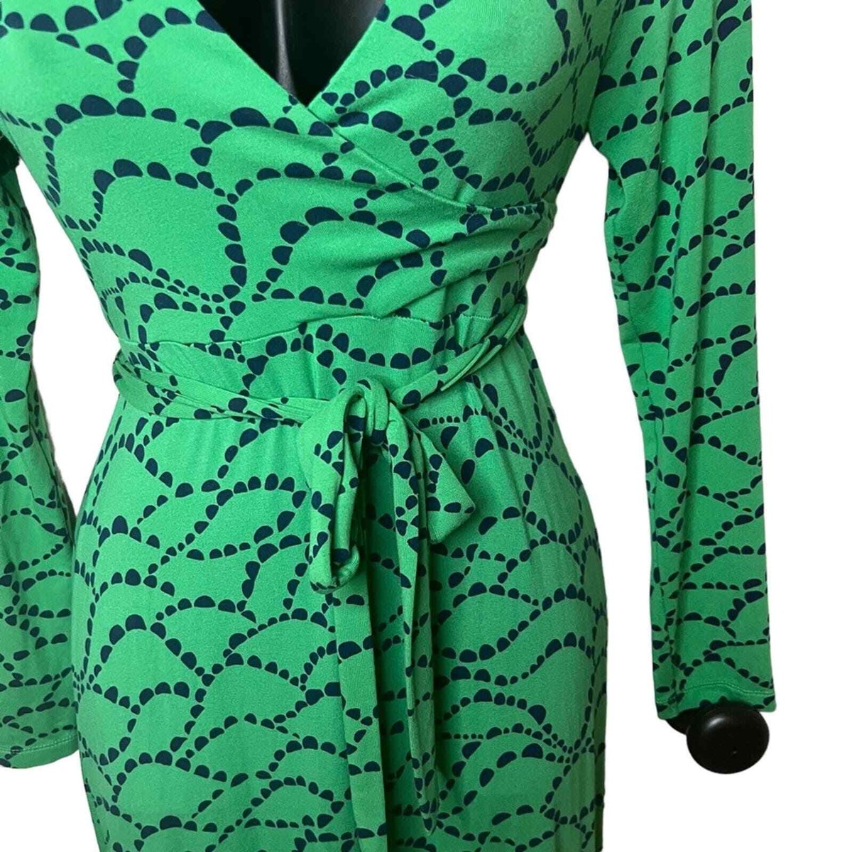 BODEN GREEN PARIS JERSEY BOHO FAUX WRAP DRESS STRETCHY SIZE: 4L | eBay