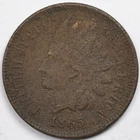 1865 Indian Head Penny Extremely Fine (XF) Damaged