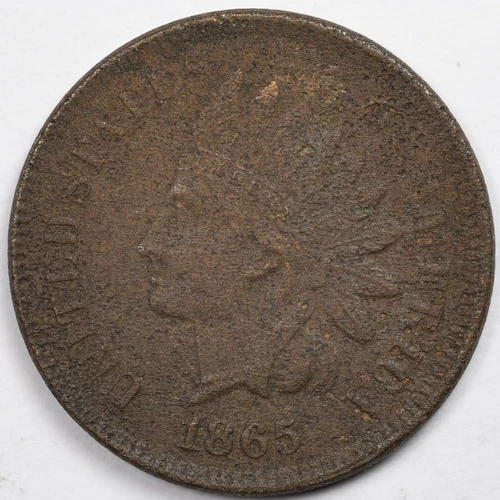 1865 Indian Head Penny Extremely Fine (XF) Damaged