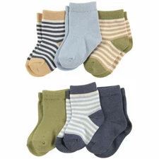 Touched by Nature Organic Cotton Socks, 6-Pack, Boy