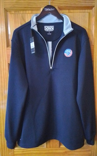Straight Down 1/4 Zip Sweater Mens Large Navy Blue Pullover NWT