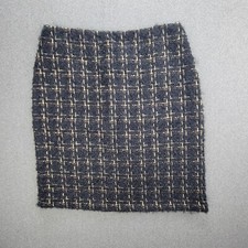 J McLaughlin Size 8 Black Gold Tweed Wool Mohair Elm Pencil Skirt