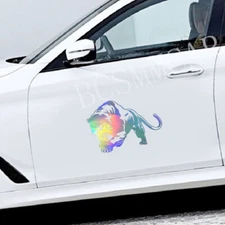 Laser Reflective Tiger Stickers Vinyl Decals Decoration For Car Hood Body Side