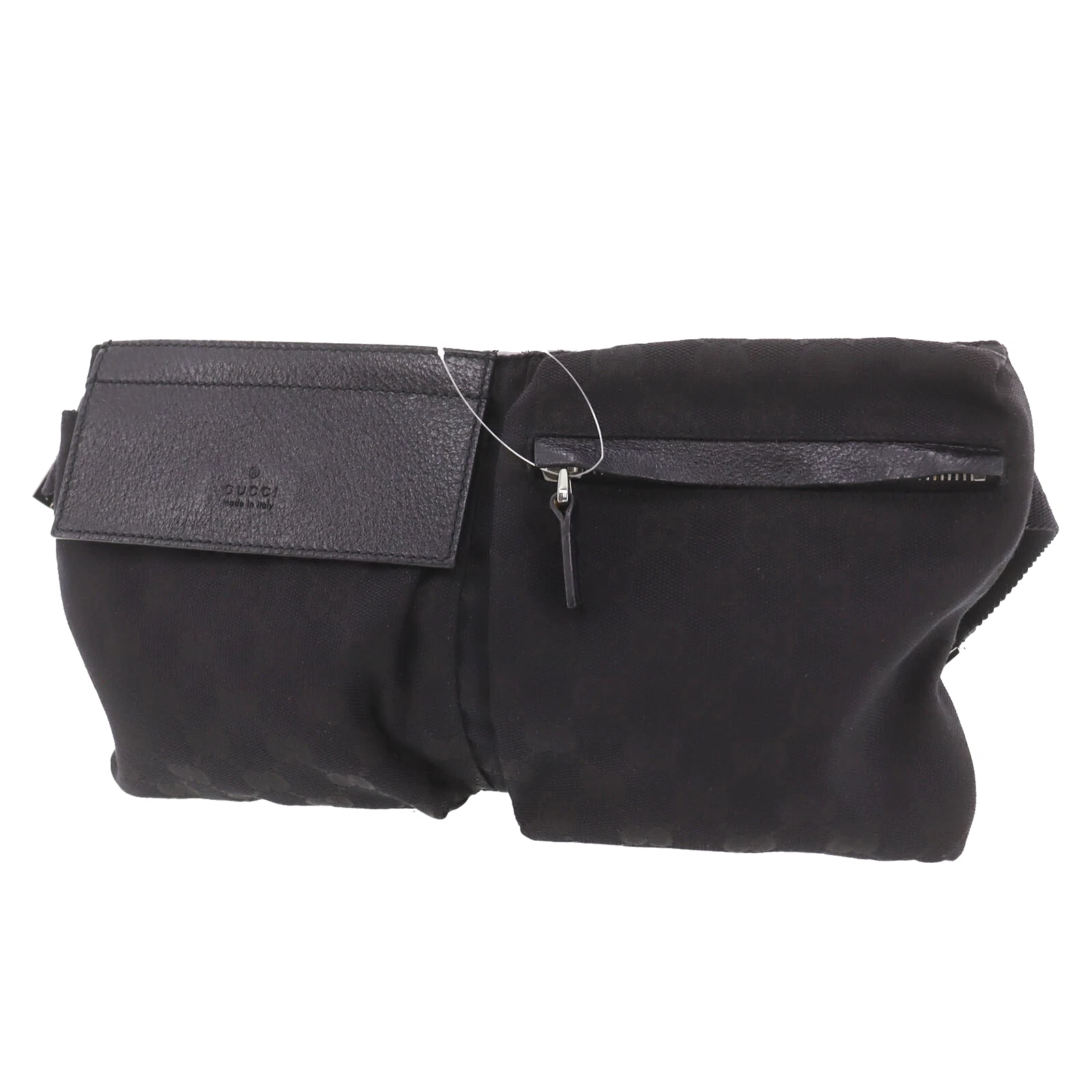 Sac banane GUCCI original GG toile occasion taille toile noire vintage #BT121 A