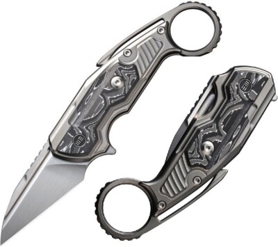 We Knife Co Ltd Yardbird Folding Knife 2.38'' CPM-20CV Steel Blade Titanium/CF/Al