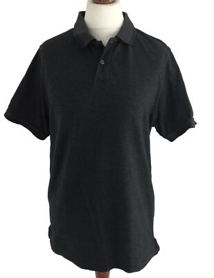 Identic Man Basic Poloshirt L Polo 52/54 Grau Baumwollpiqué Kurzarm Anthrazit