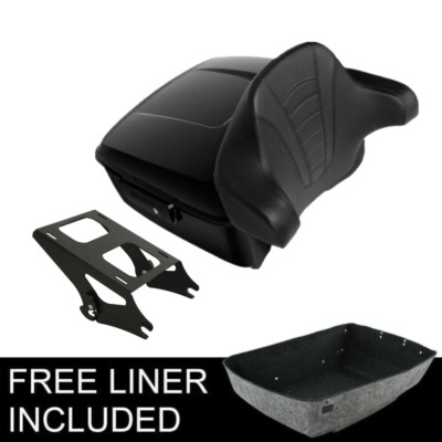 King Pack Trunk Pad Black 2 Up Mount Fit For Harley Tour Pak Street Glide 14-23