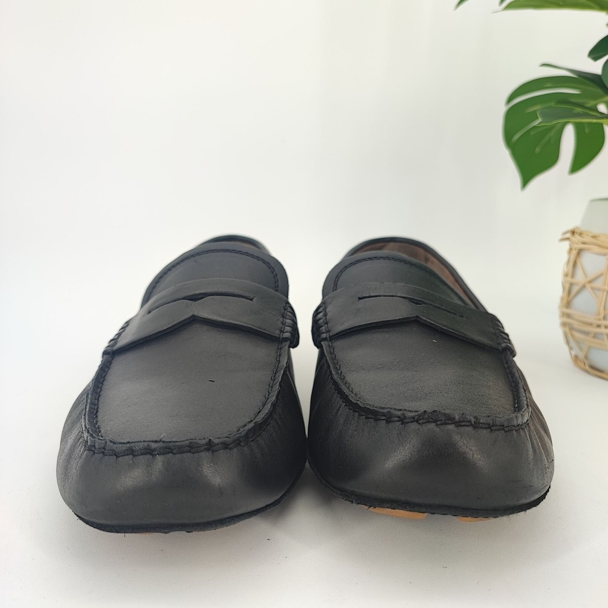 Banana Republic Men\'s Black Leather Penny Loafers sz 9.5 Leather Loafer | Banana Republic Factory main image 4