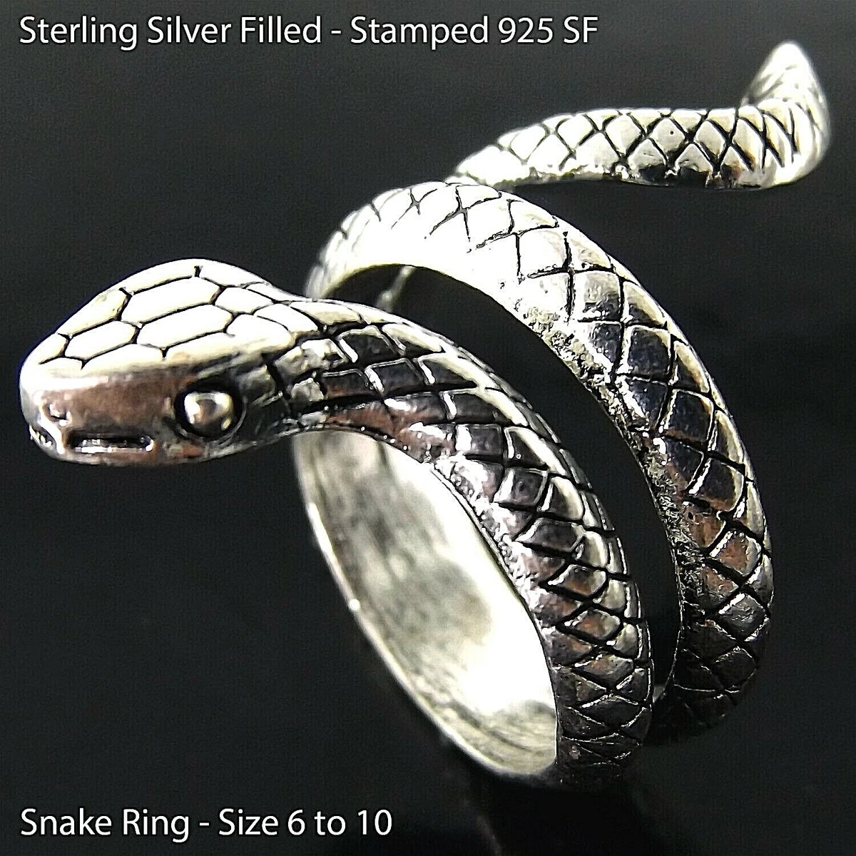 Slithering Snake Ring Silver - Serpent & the Swan