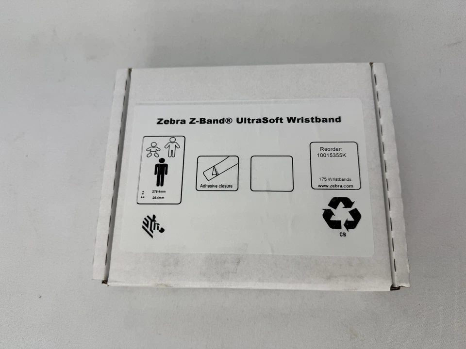 1 Roll Zebra Z-Band Direct Wristbands 10006995K, Cartridge, Adult Size, White - Image 2 of 4