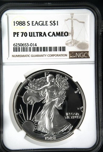 1988 S Proof American Silver Eagle NGC PF-70 ULTRA CAMEO