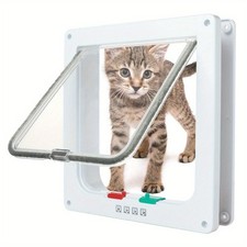 4 Way Pet Cat Puppy Dog Magnetic Lock Lockable Safe Flap Door Gate Frame M L XL