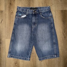 Vintage Y2K Southpole Boys Blue Denim Bermuda Shorts Size 14 Regular Fit Pockets