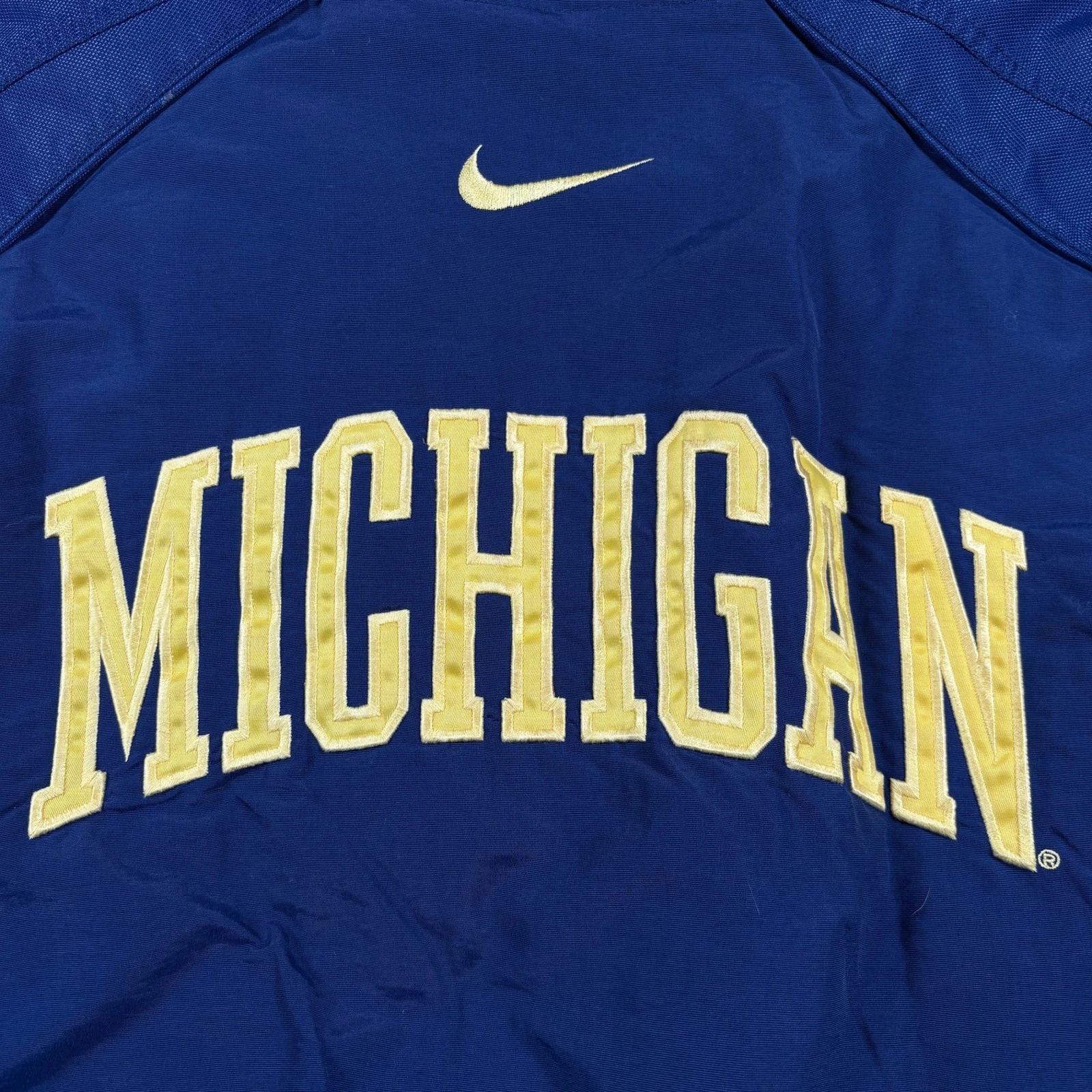 Vintage Michigan Wolverines Jacket Mens 2XL Navy Blue Nike Sports Outerwear Rare - product detail image 7