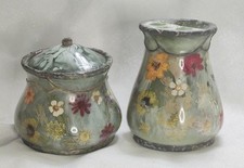 Vintage MCM India Ink Fresh Fields Lucite Tooth Brush Holder  Cotton Ball Hldr