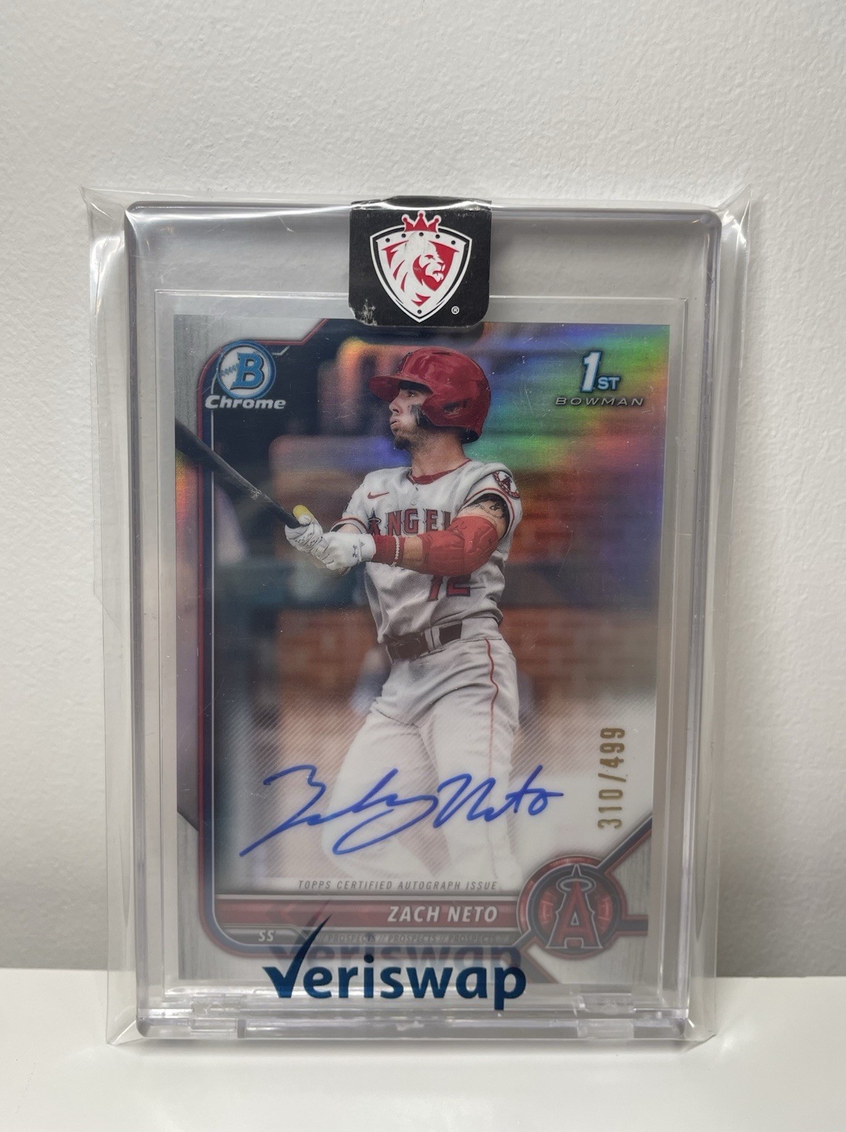 2022 Bowman Draft Chrome Pick Autograph Refractor #CDA-ZN Zach Neto RC Auto /499