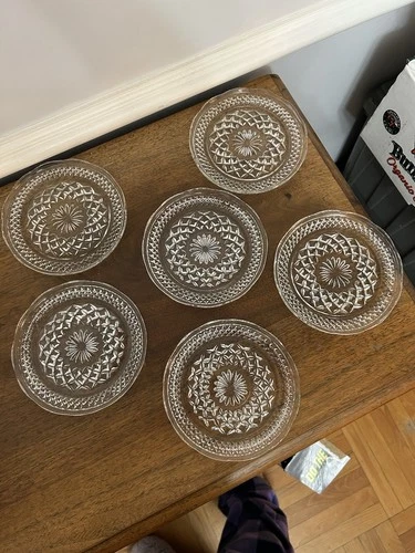 Anchor Hocking Wexford Plate Salad Sandwich VTG 6 Inch With Scalloped Edge Set 6