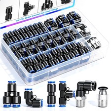 mxuteuk 1/4" OD Push to Connect Fittings,1/4" OD Air Line Fittings,Quick Conn...
