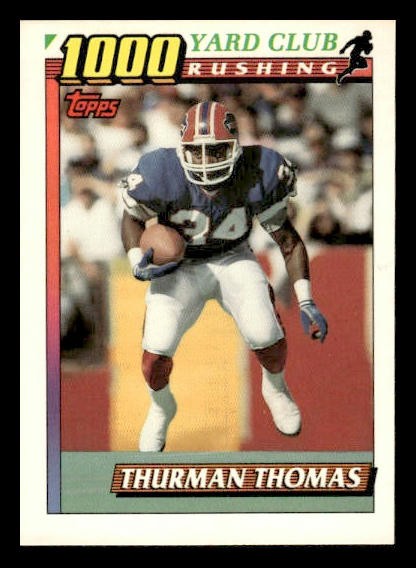 1991 Topps #3 Thurman Thomas 1000 Yard Club Buffalo Bills