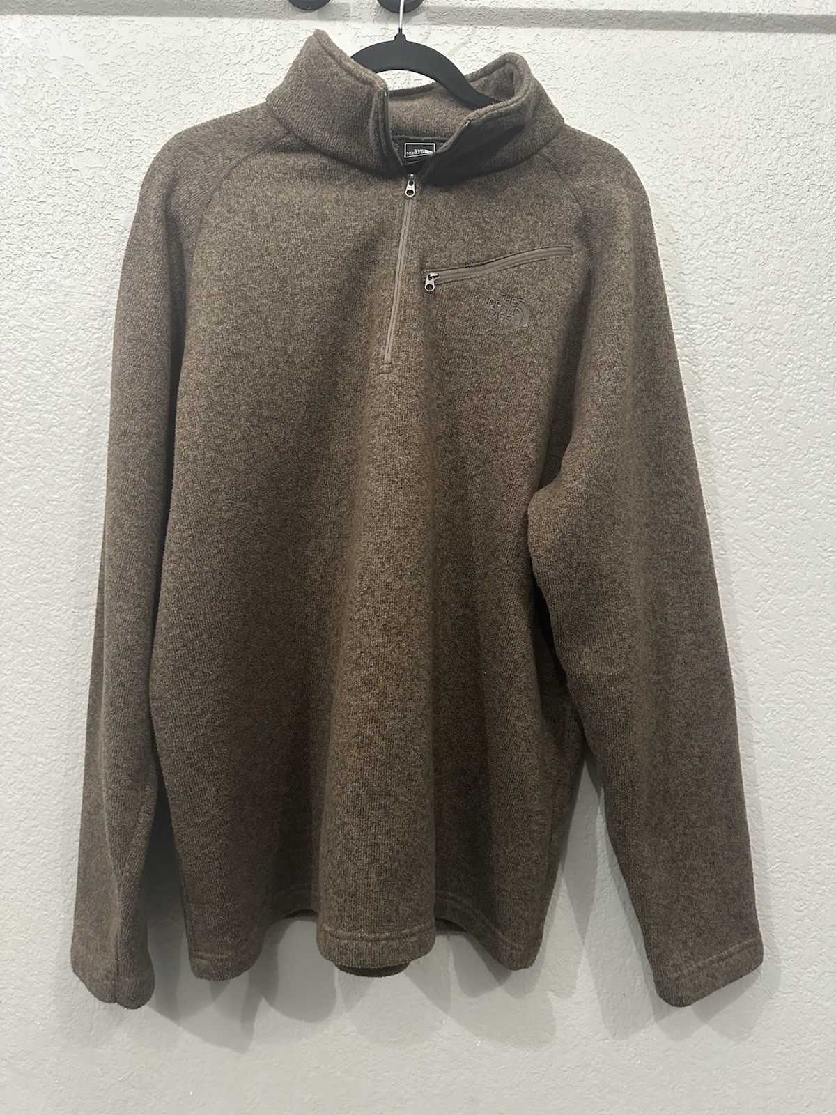 The North Face Men’s Brown Quarter Zip Fleece Pullover Sweater Size XL
